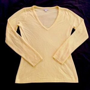 New York and Company yellow v-neck sweater.